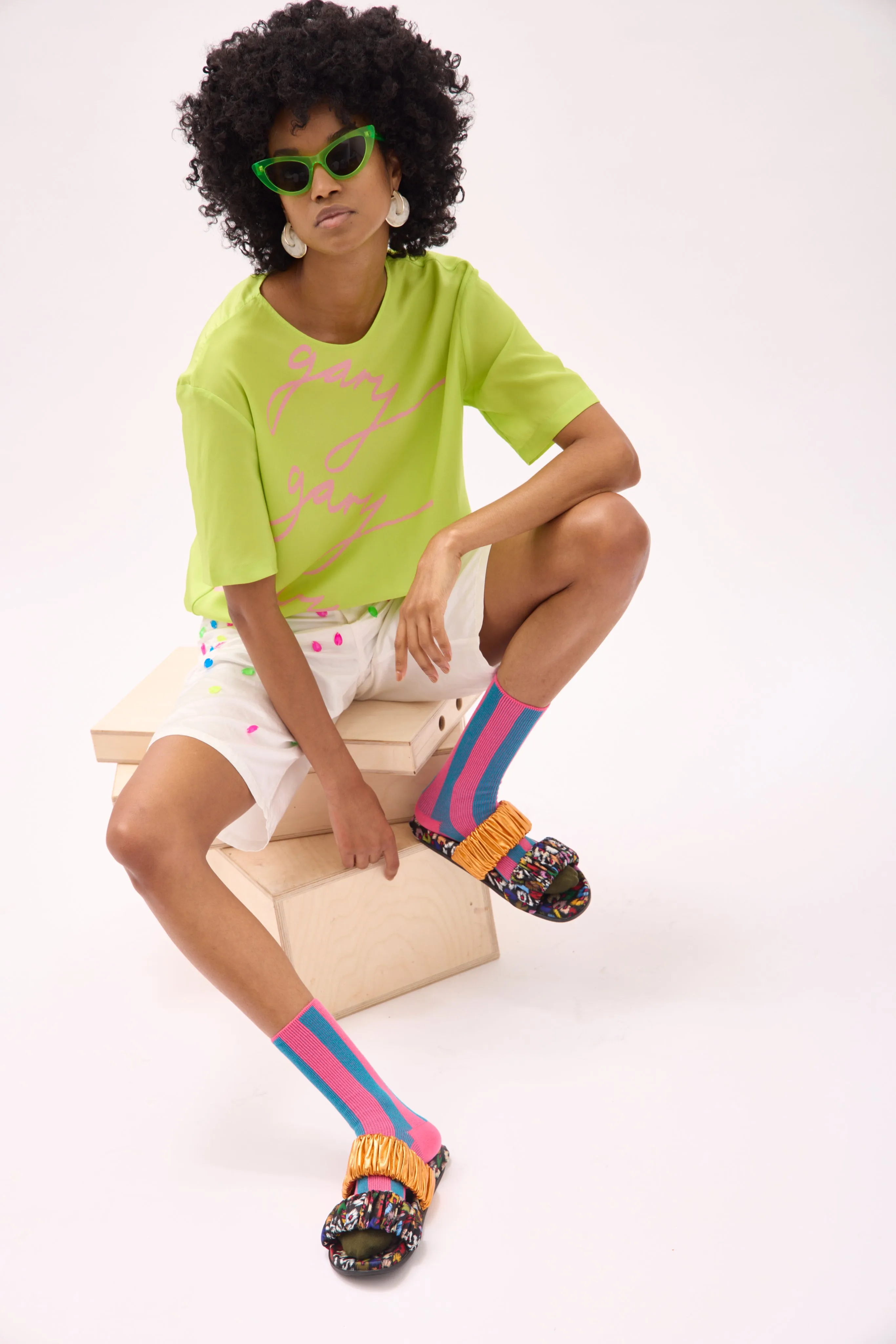 GINO BIAS CUT T-SHIRT - BIGENI PRINT