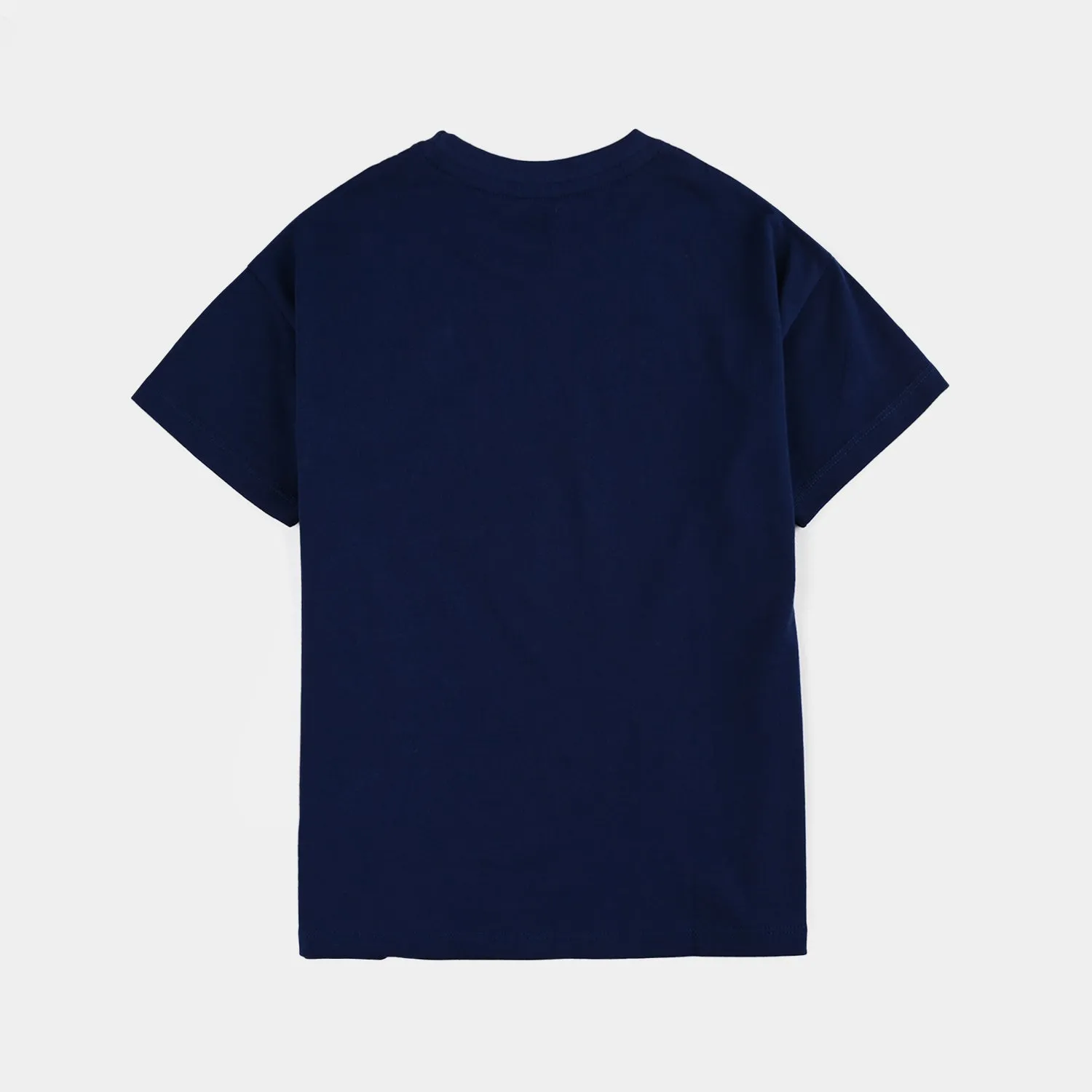 Girls Cotton Jersey T-Shirt H/S Butterflies-Navy Blue