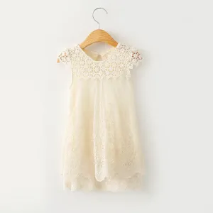 Girls Dress Clothing Children Fashion Lace Princess Dress Kids Party O-Neck Dresses