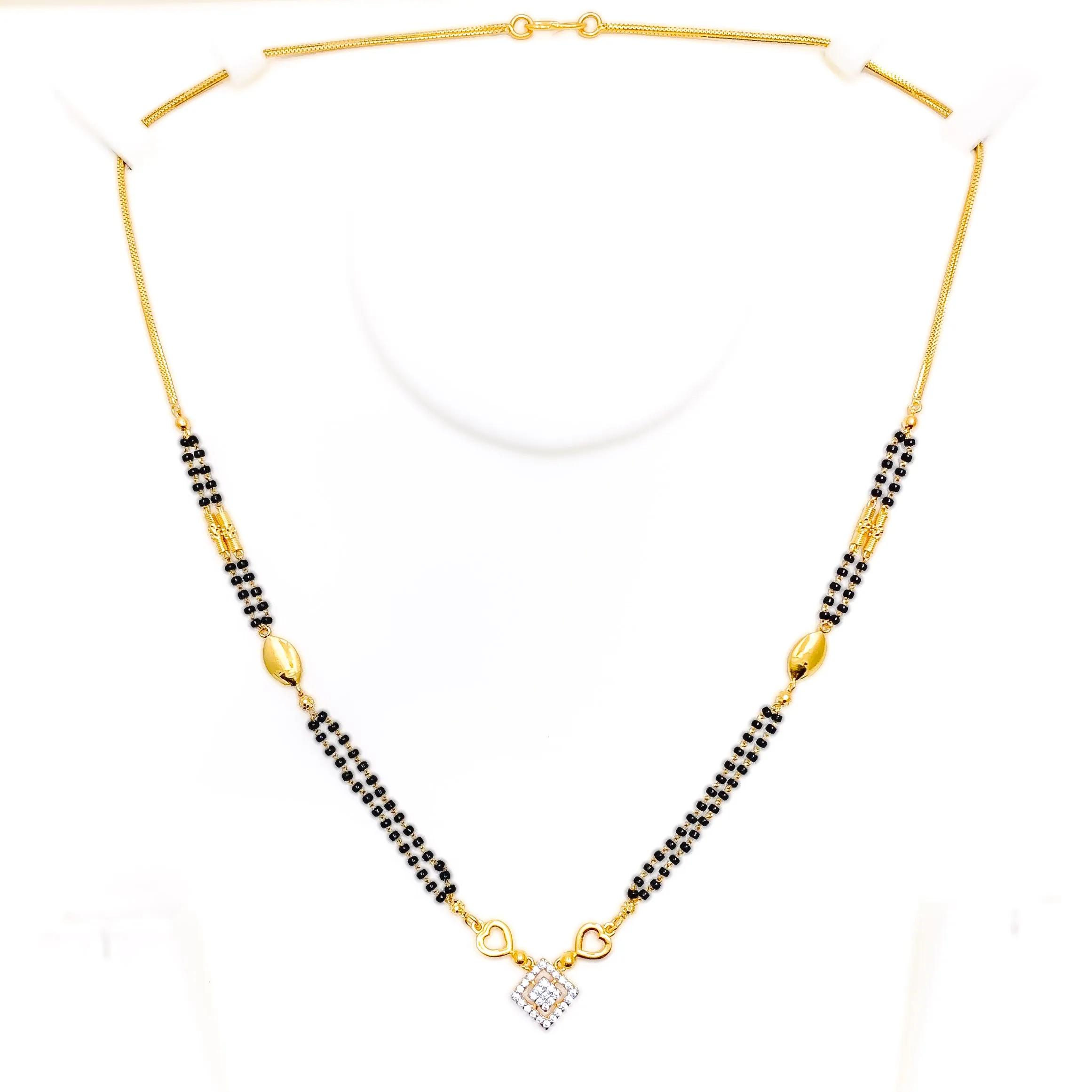 Graceful Geometric 22k Gold CZ Mangal Sutra