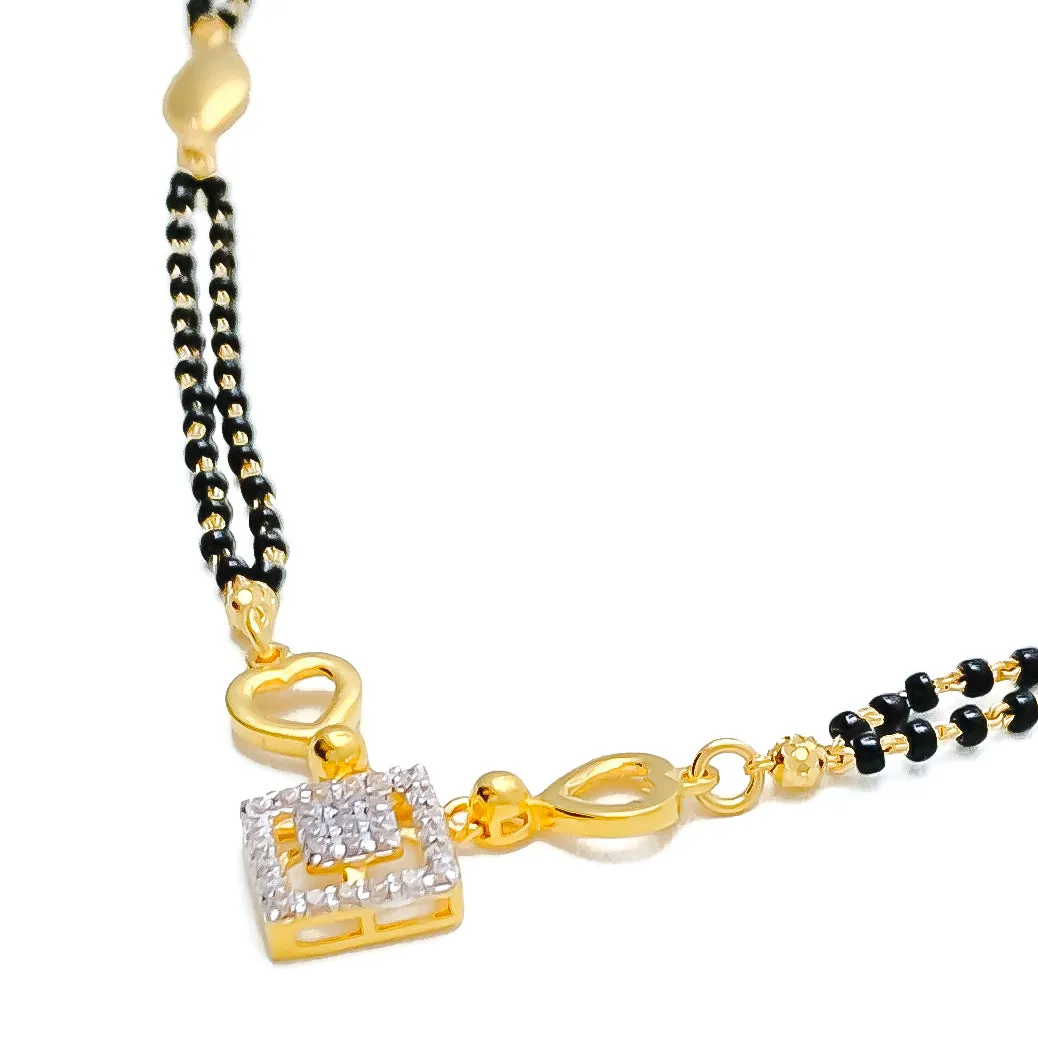 Graceful Geometric 22k Gold CZ Mangal Sutra