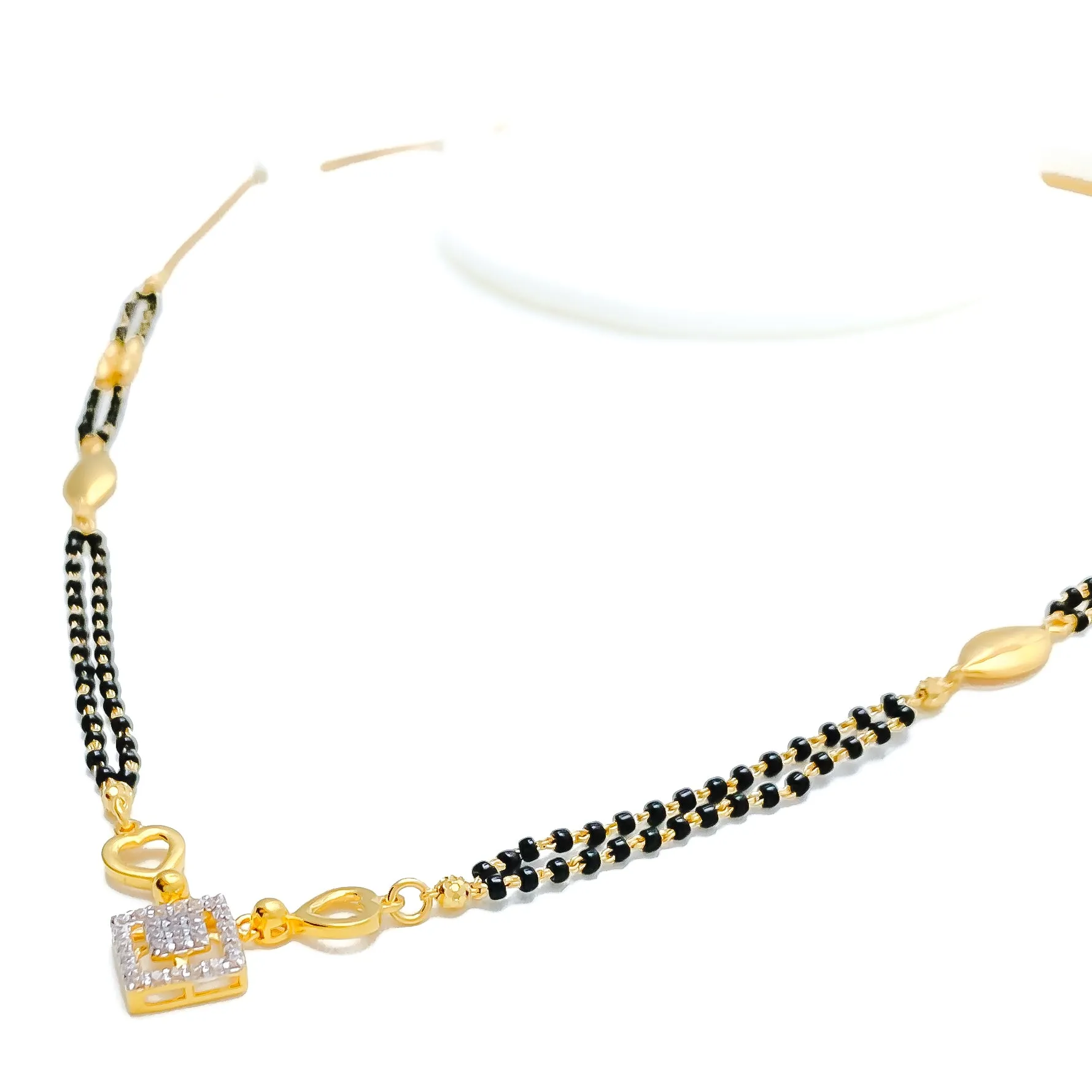 Graceful Geometric 22k Gold CZ Mangal Sutra