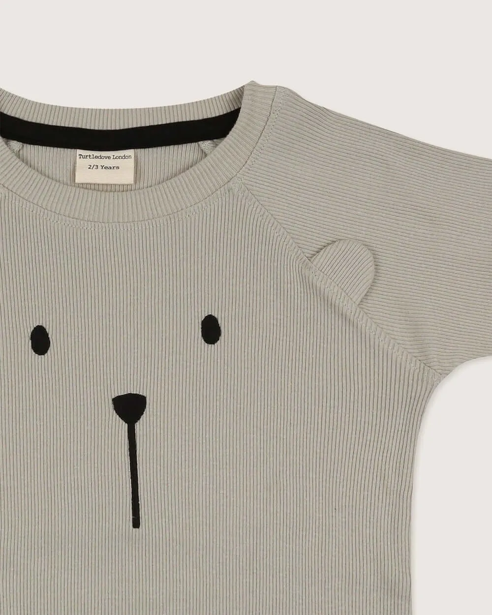 Grey Bear Face Print Top