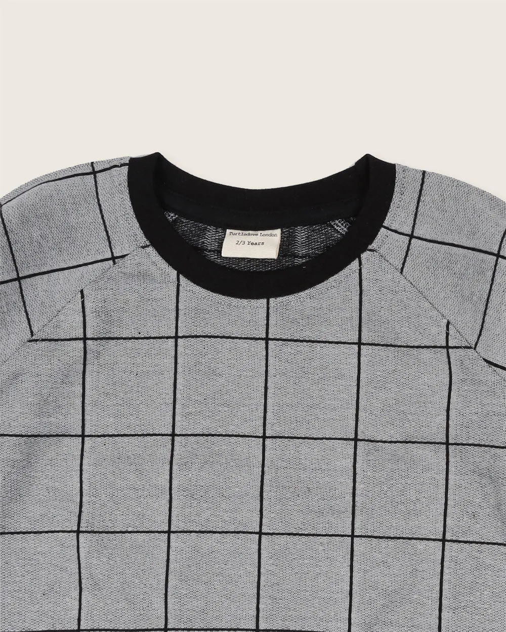 Grey Window Pane Check Print Sweatshirt