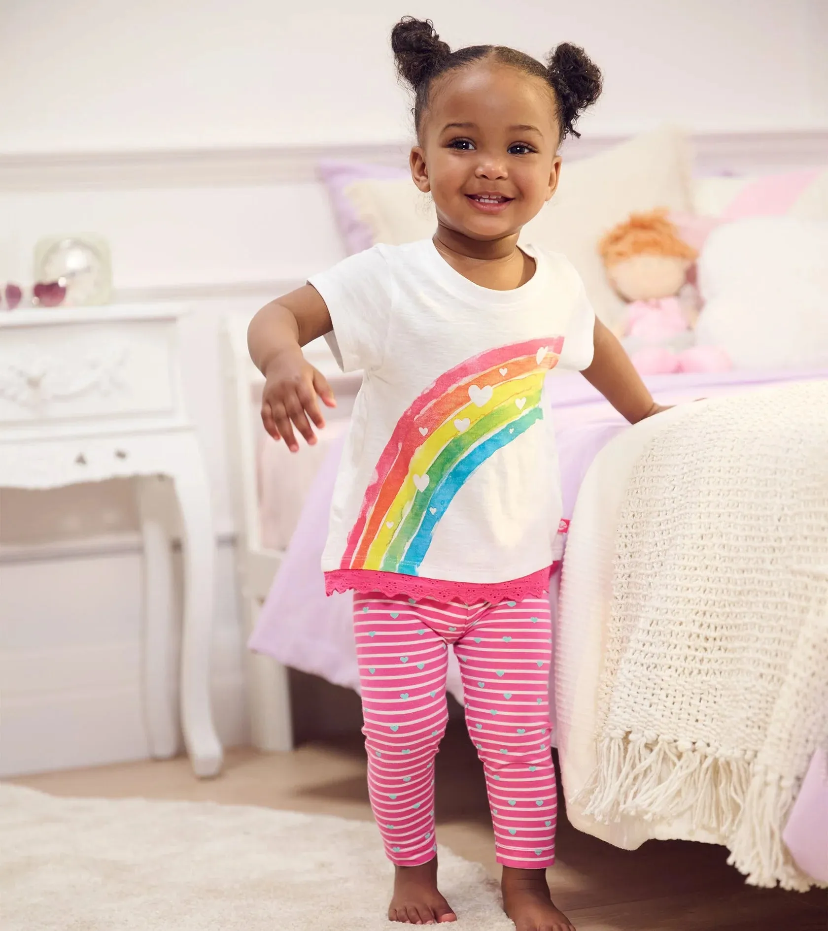 Hatley Baby & Toddler Girls Little Hearts Stretch Bamboo Leggings