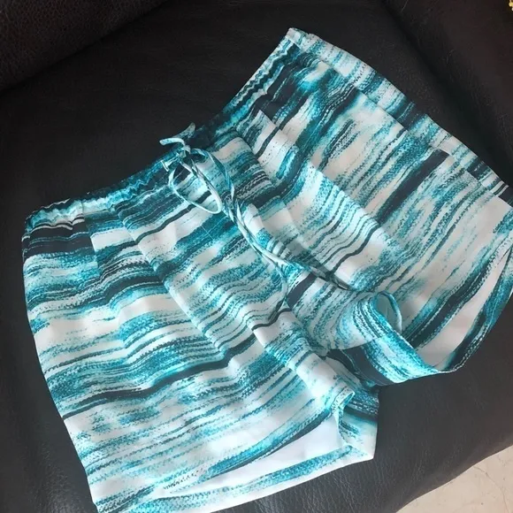 Haute Hippie Silk Shorts Abstract Drawstring