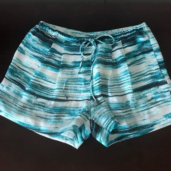 Haute Hippie Silk Shorts Abstract Drawstring