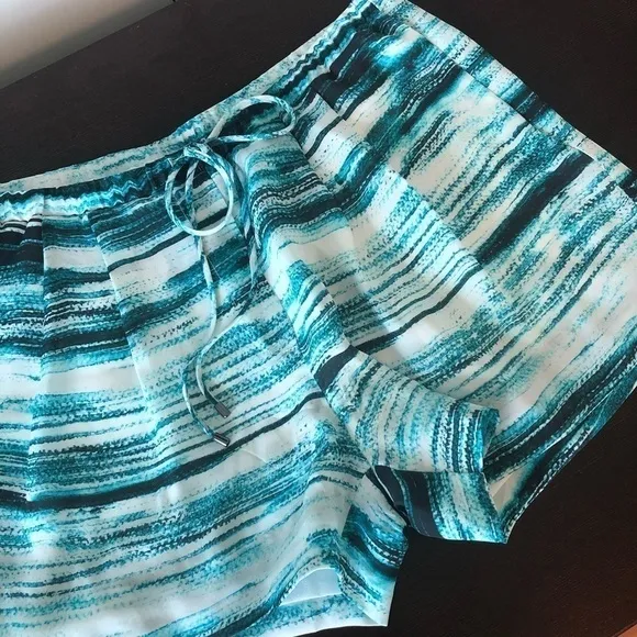 Haute Hippie Silk Shorts Abstract Drawstring