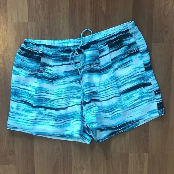 Haute Hippie Silk Shorts Abstract Drawstring