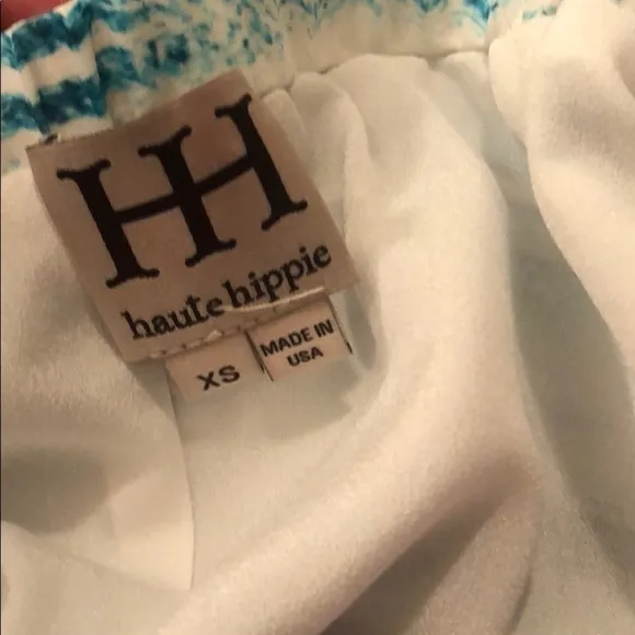 Haute Hippie Silk Shorts Abstract Drawstring