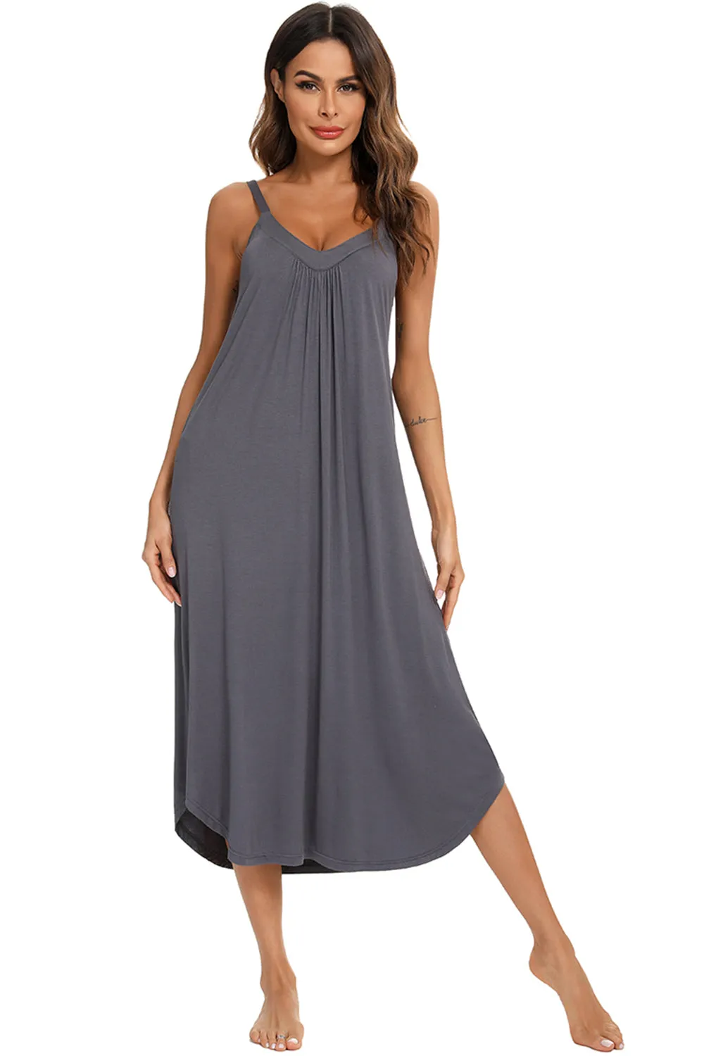 Hazel Blues® |  V-Neck Midi Lounge Dress