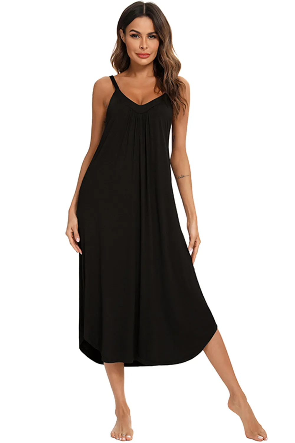 Hazel Blues® |  V-Neck Midi Lounge Dress