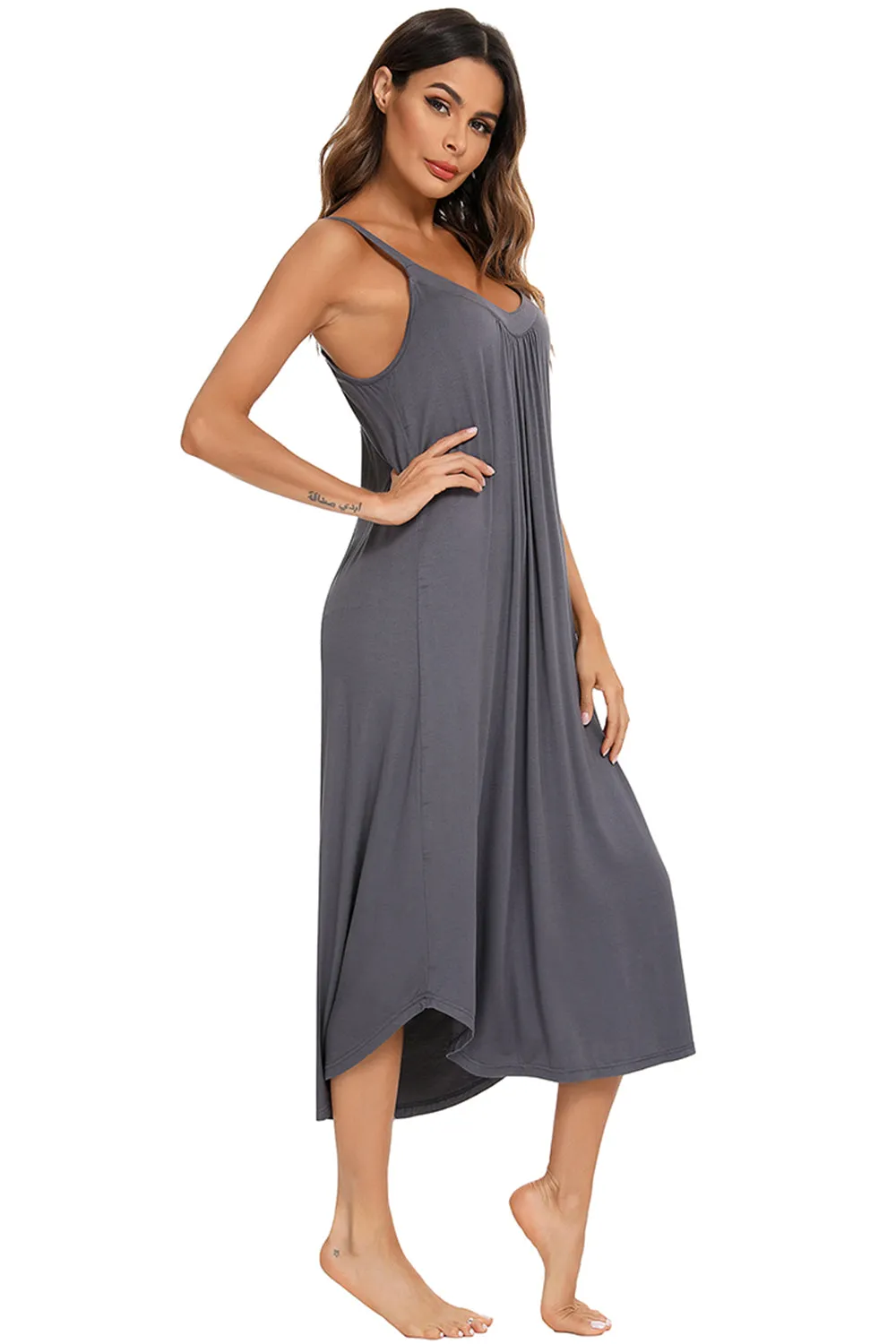 Hazel Blues® |  V-Neck Midi Lounge Dress