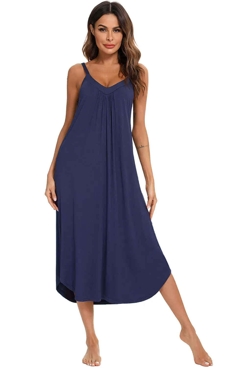 Hazel Blues® |  V-Neck Midi Lounge Dress