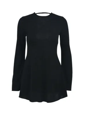 High Neck Bell Sleeves Mini Dress