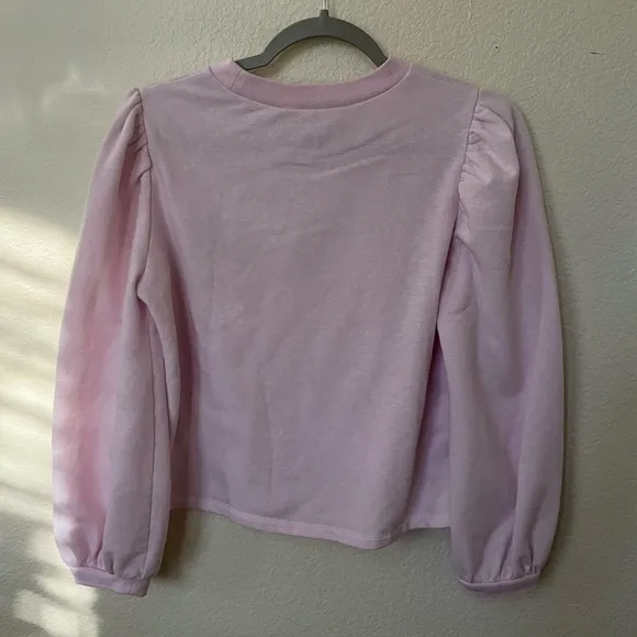 HILL HOUSE | Cozy Light Pink Puff Sleeve Teddy Top and Pajama Pant Set | Size S