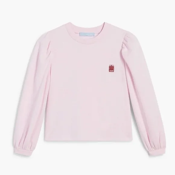 HILL HOUSE | Cozy Light Pink Puff Sleeve Teddy Top and Pajama Pant Set | Size S