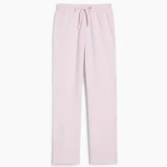 HILL HOUSE | Cozy Light Pink Puff Sleeve Teddy Top and Pajama Pant Set | Size S