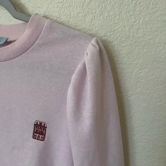 HILL HOUSE | Cozy Light Pink Puff Sleeve Teddy Top and Pajama Pant Set | Size S