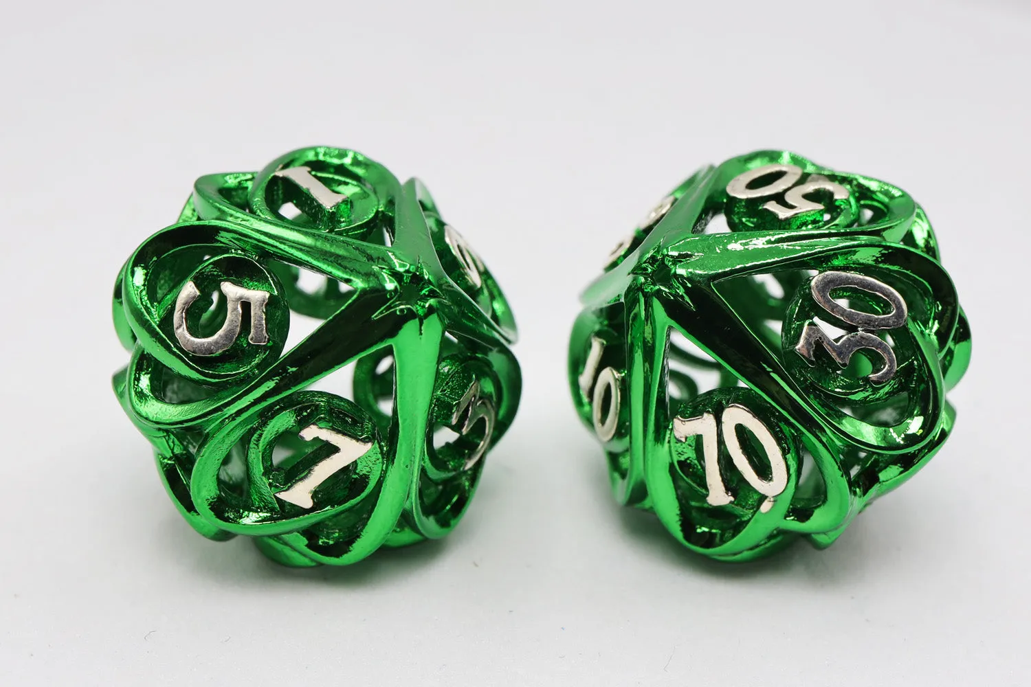 Hollow Hearts: Green - Metal RPG Dice Set