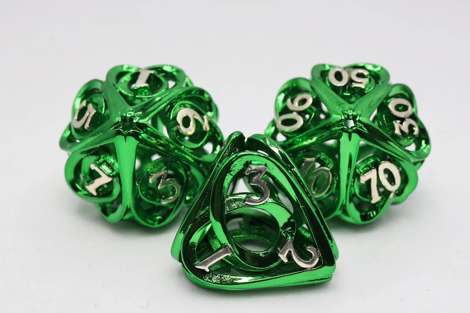 Hollow Hearts: Green - Metal RPG Dice Set