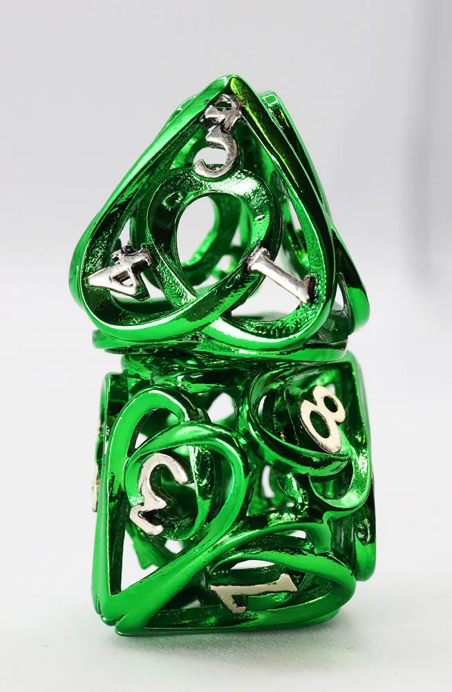 Hollow Hearts: Green - Metal RPG Dice Set