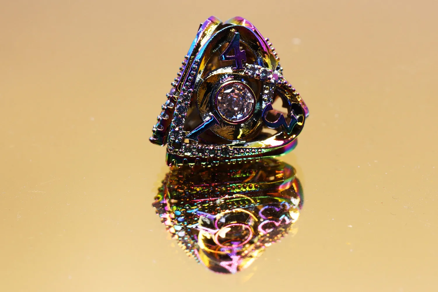 Hollow Hearts: Jeweled Burnt Opal -  Metal RPG Dice Set