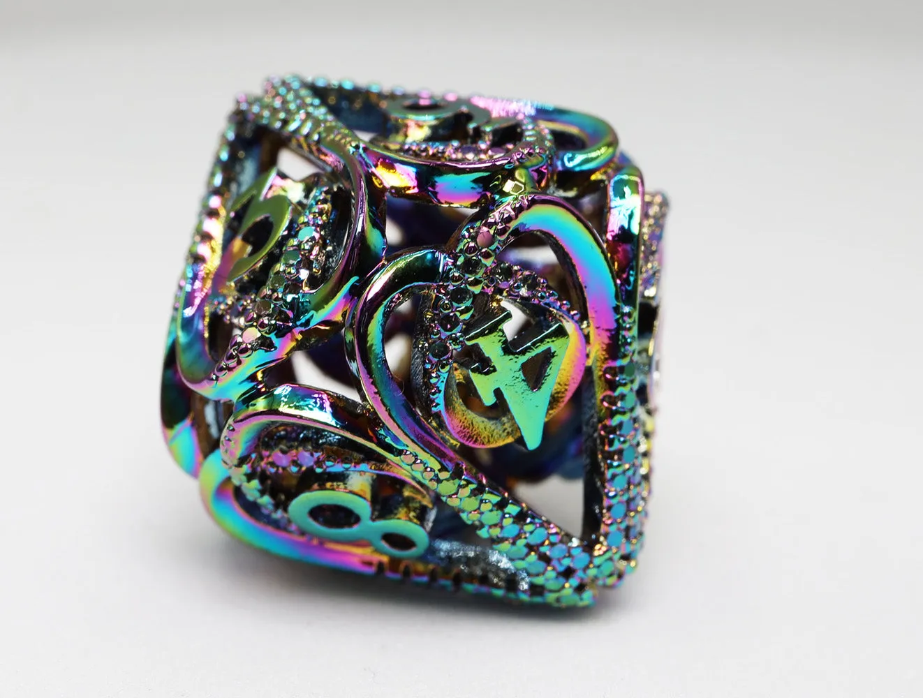 Hollow Hearts: Jeweled Burnt Opal -  Metal RPG Dice Set