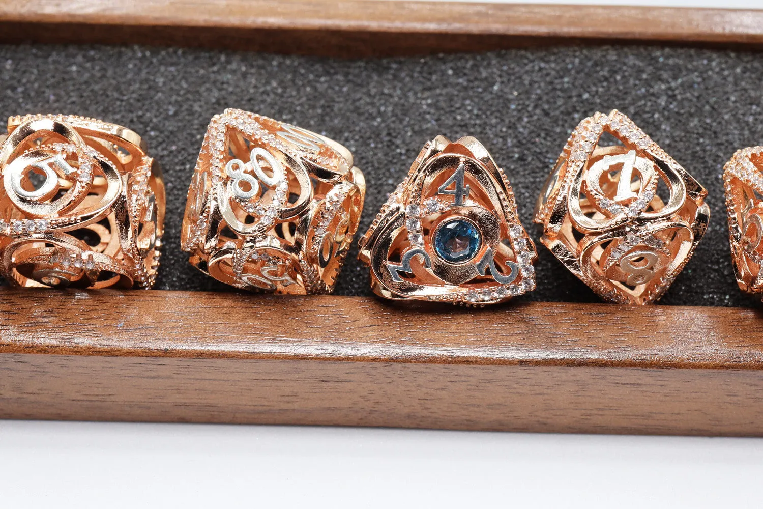 Hollow Hearts: Jeweled Copper - Metal RPG Dice Set