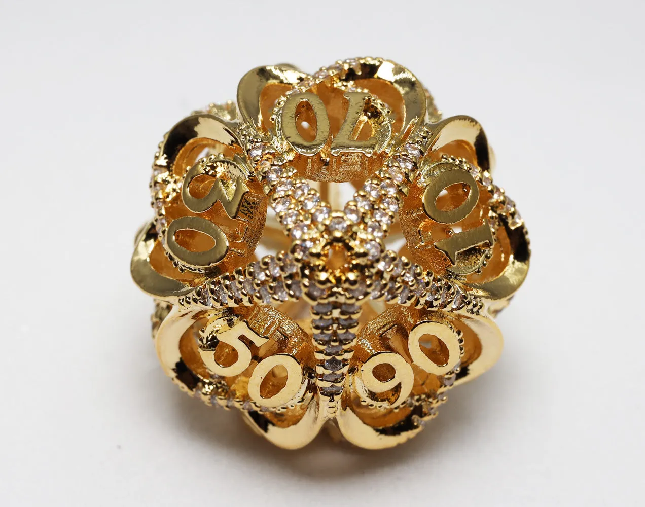 Hollow Hearts: Jeweled Gold - Metal RPG Dice Set