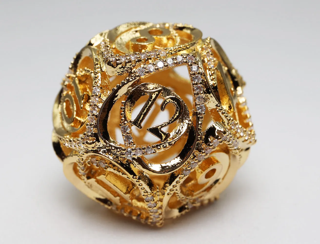 Hollow Hearts: Jeweled Gold - Metal RPG Dice Set