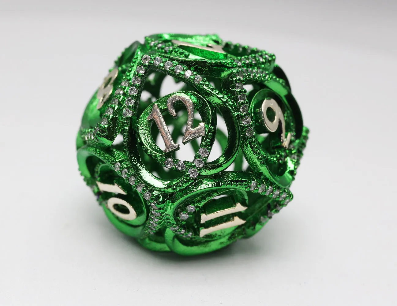 Hollow Hearts: Jeweled Green - Metal RPG Dice Set