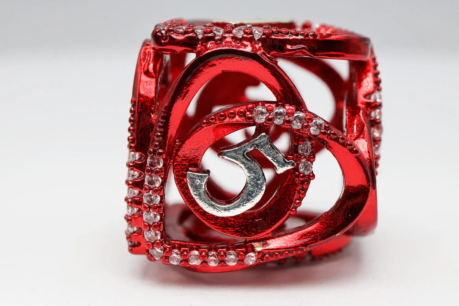 Hollow Hearts: Jeweled Red - Metal RPG Dice Set
