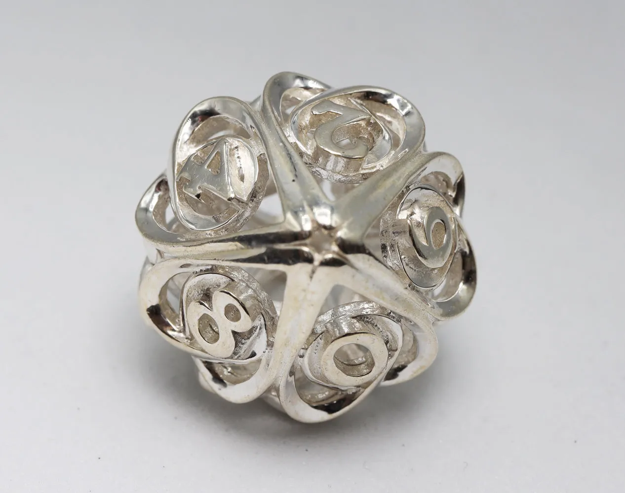 Hollow Hearts: Sterling Silver - Premium RPG Metal Dice Set