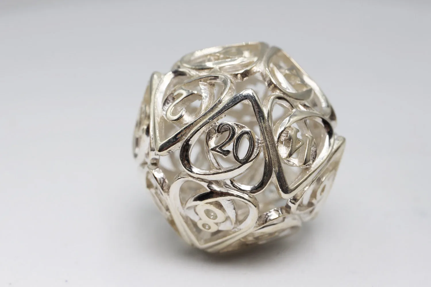 Hollow Hearts: Sterling Silver - Premium RPG Metal Dice Set
