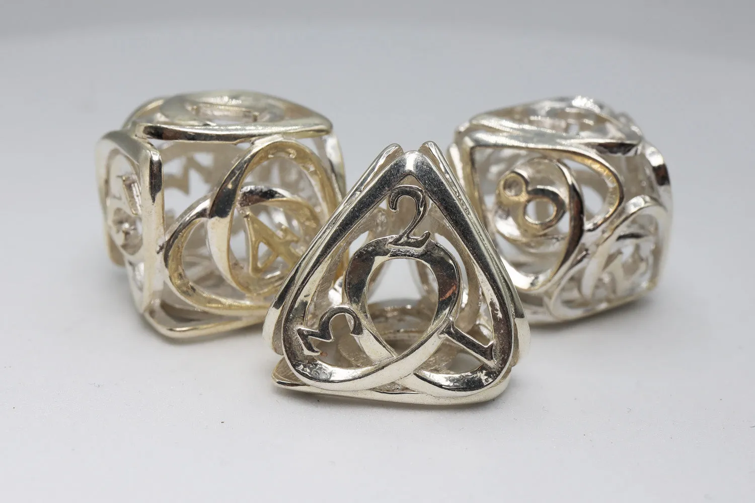 Hollow Hearts: Sterling Silver - Premium RPG Metal Dice Set