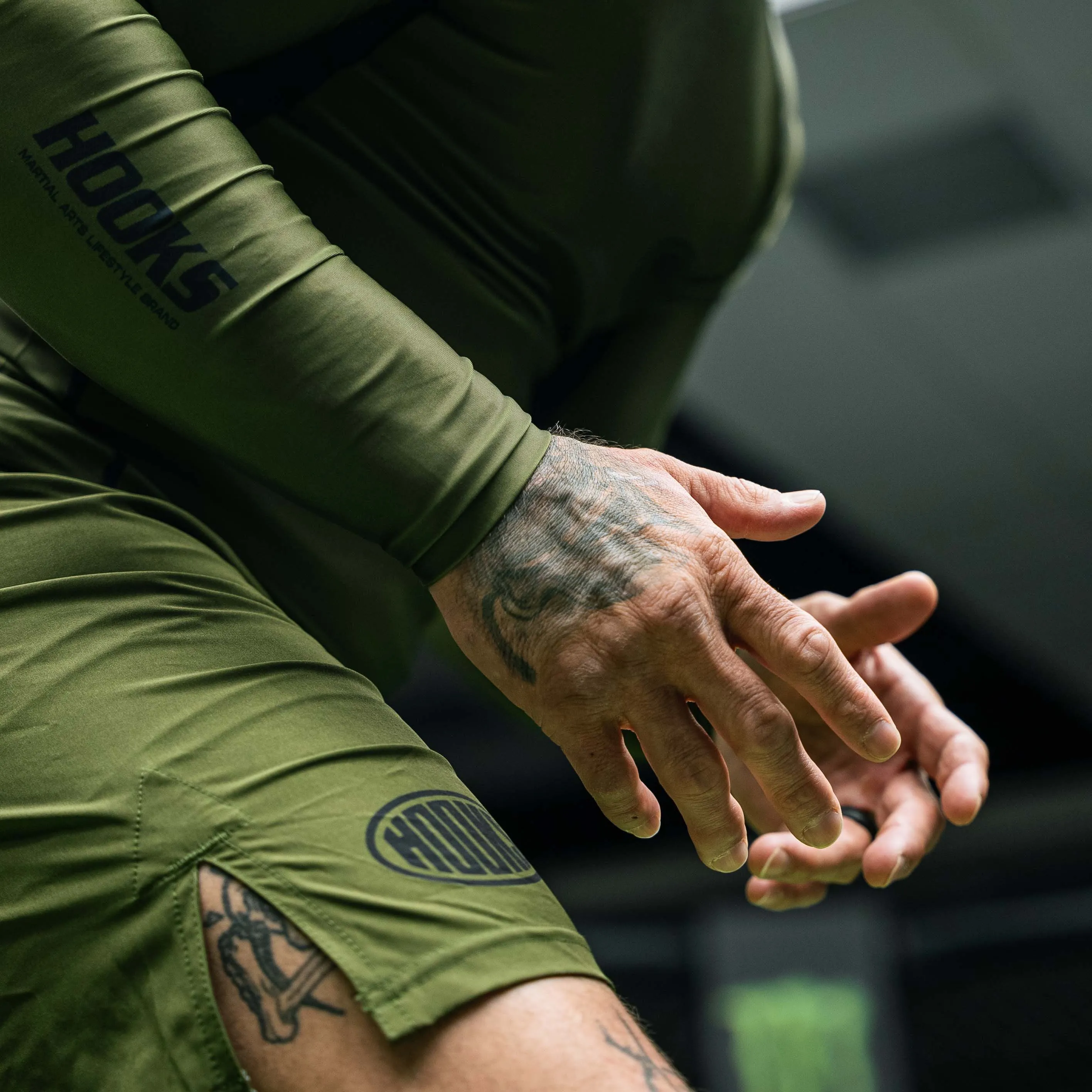 Hooks Fusion BJJ Grappling Shorts - Olive