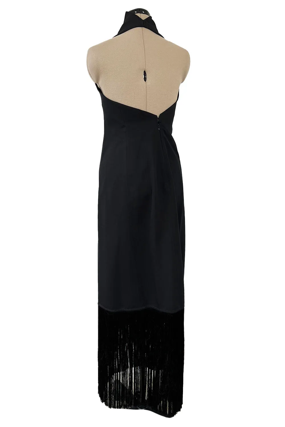 Iconic Fall 2017 Celine by Phoebe Philo Look 15 Runway Black Fringe Dress w Open Back