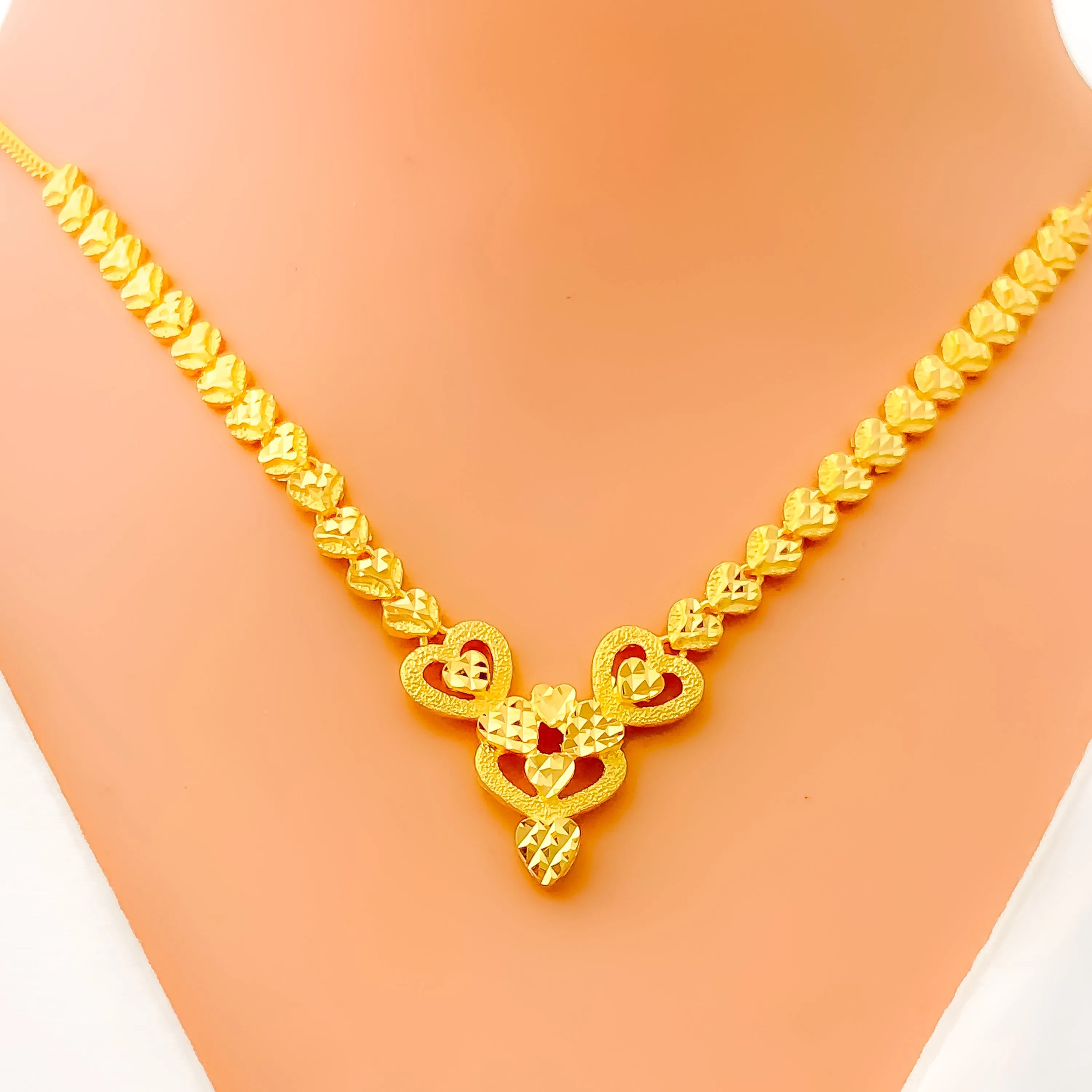 Iconic Interlinked 22K Gold Heart Necklace Set