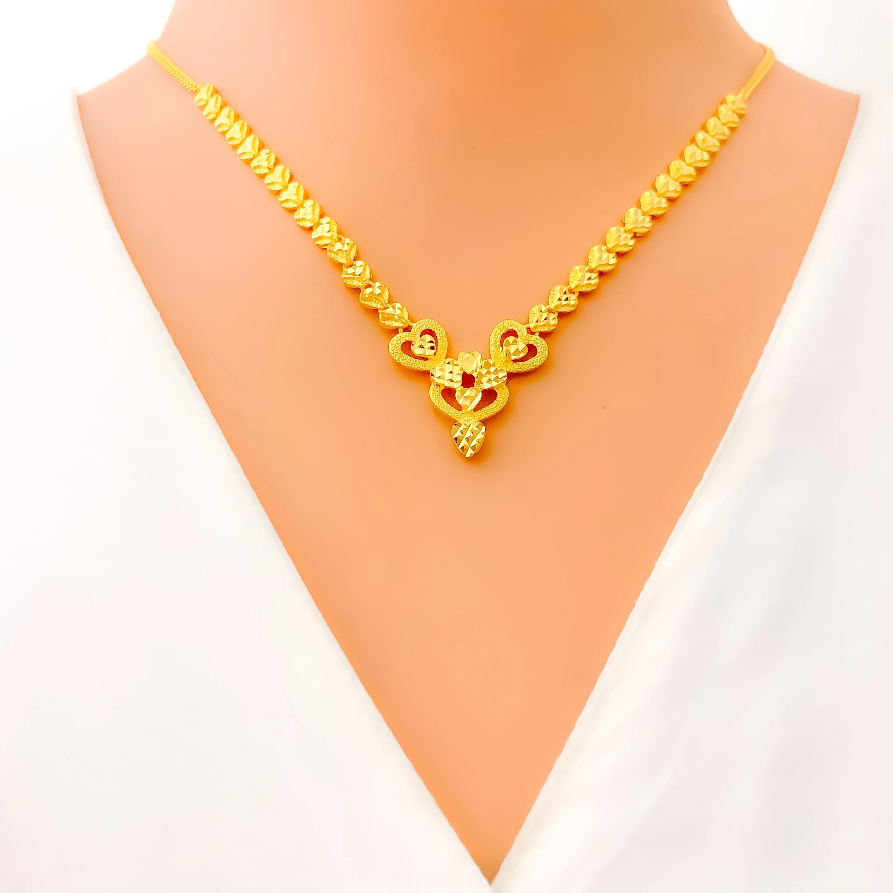 Iconic Interlinked 22K Gold Heart Necklace Set