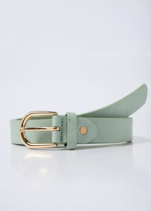 Imitation leather belt with metal buckle