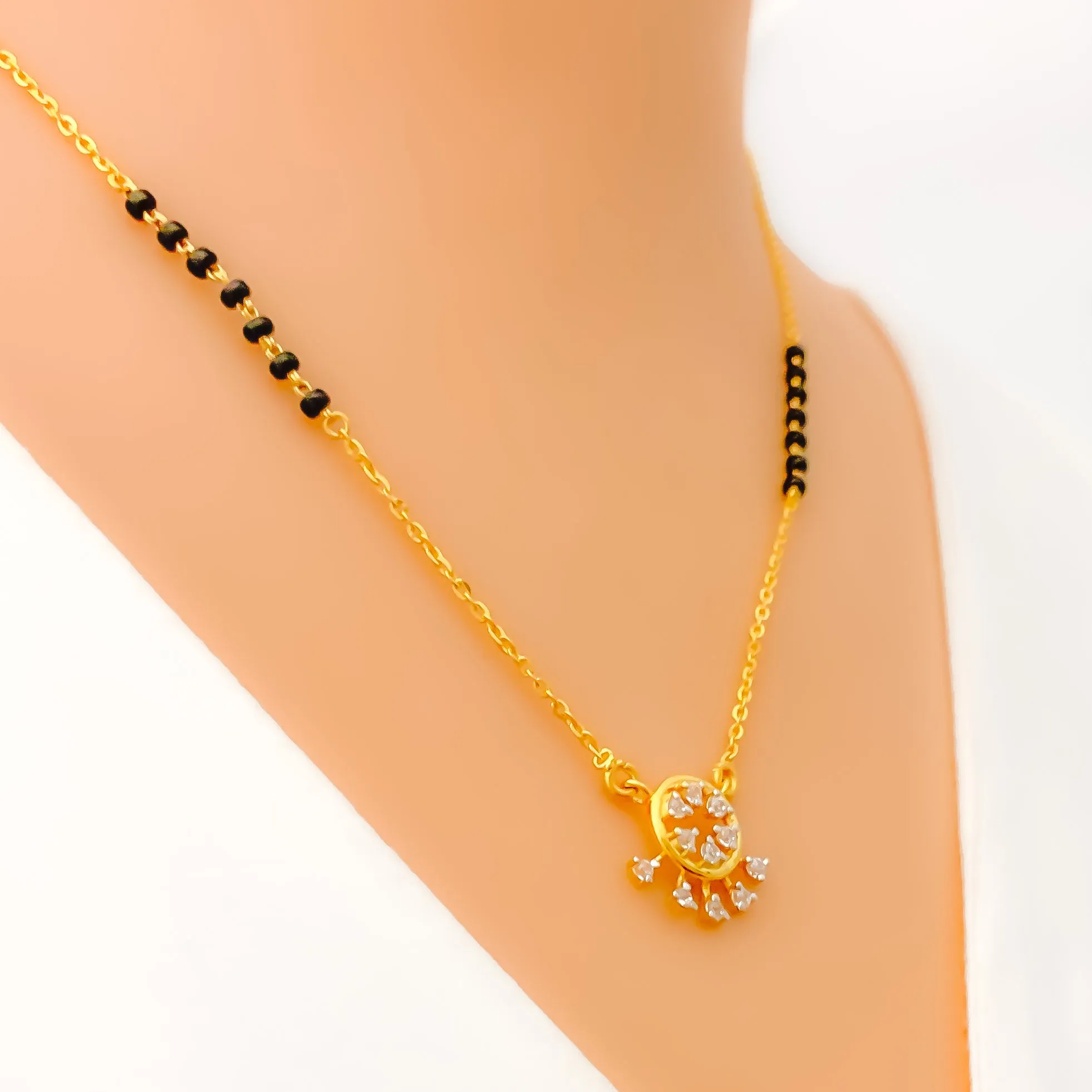 Impeccable Artistic 22k Gold CZ Mangal Sutra