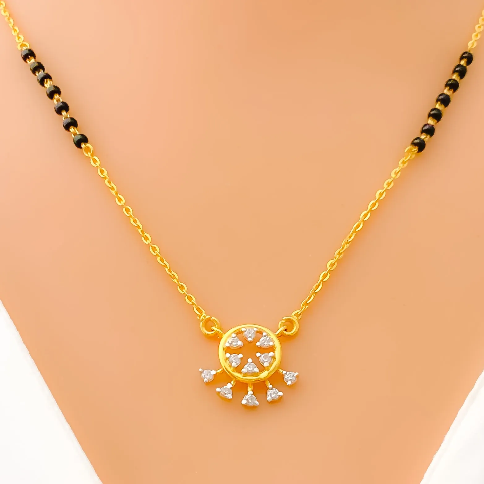Impeccable Artistic 22k Gold CZ Mangal Sutra