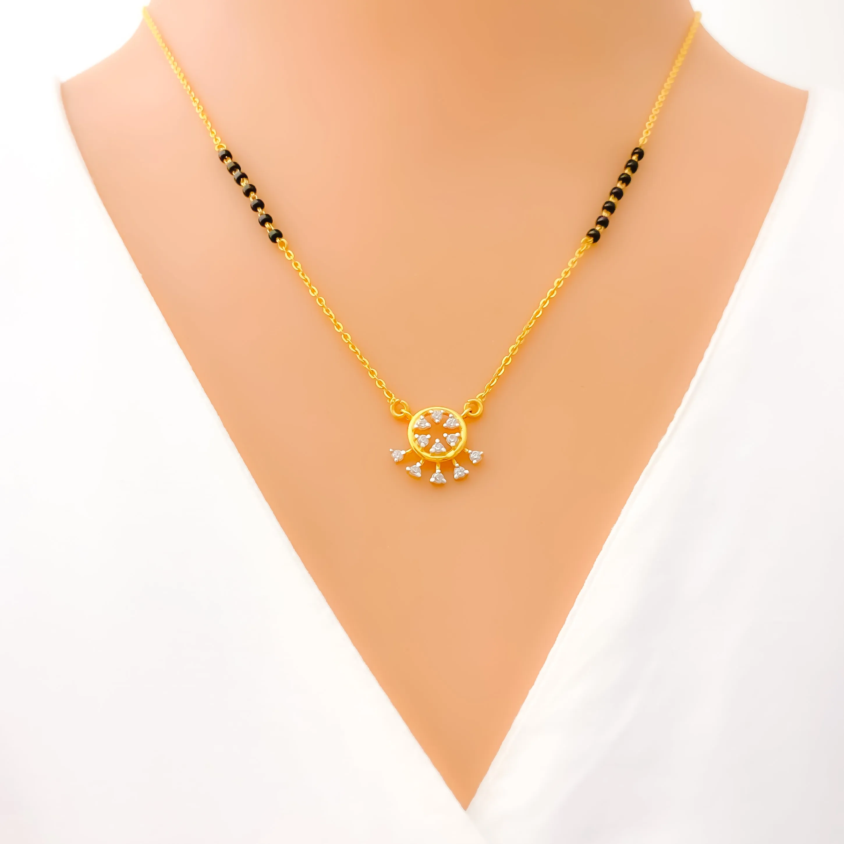 Impeccable Artistic 22k Gold CZ Mangal Sutra