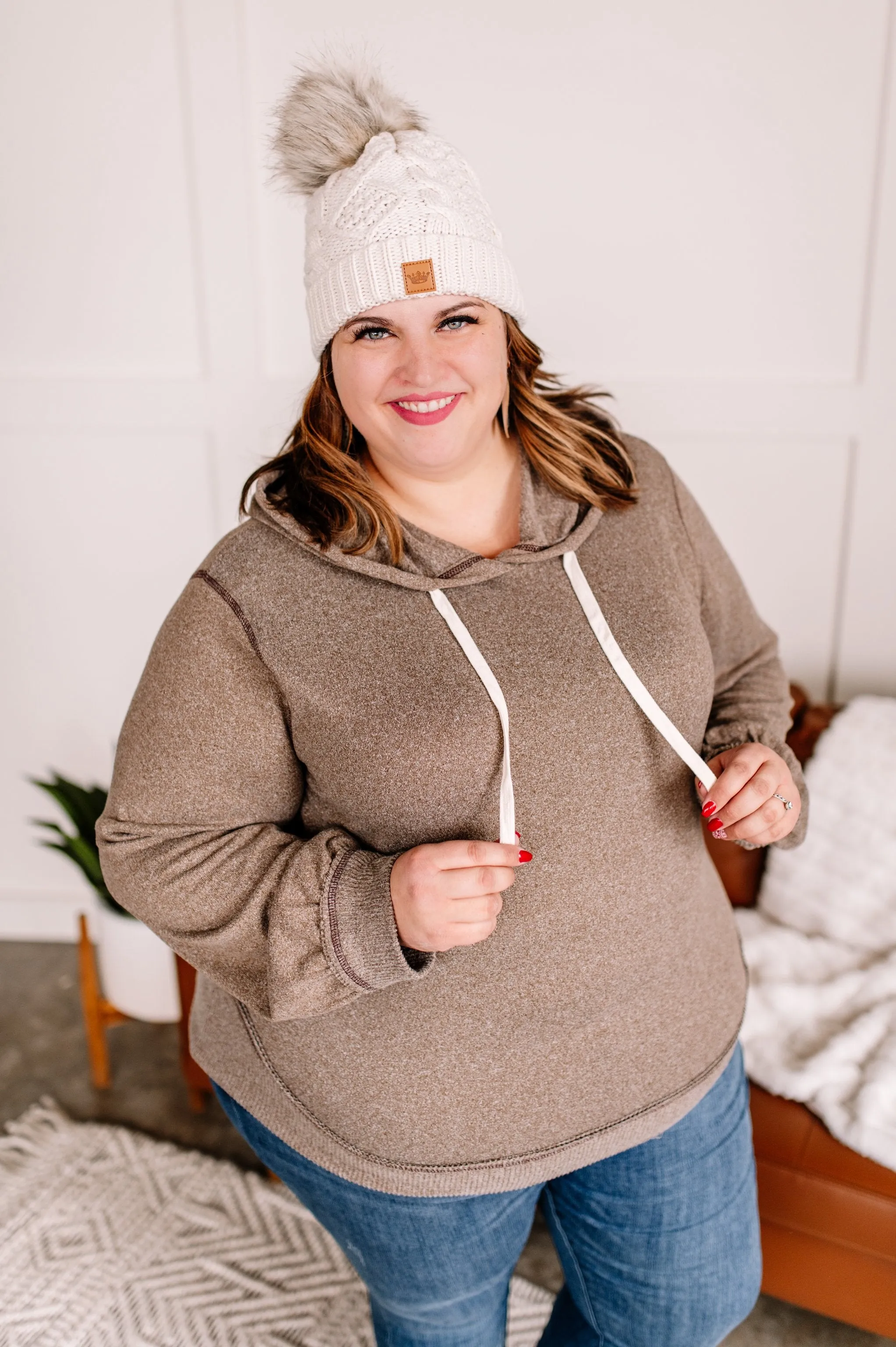 Inside Job Side Zip Hoodie In Taupe