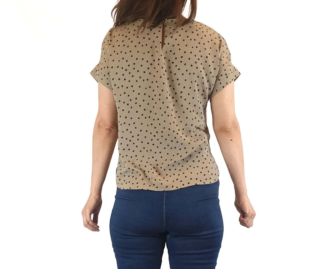 iORA grey polka dot top size S (best fits AU 8)