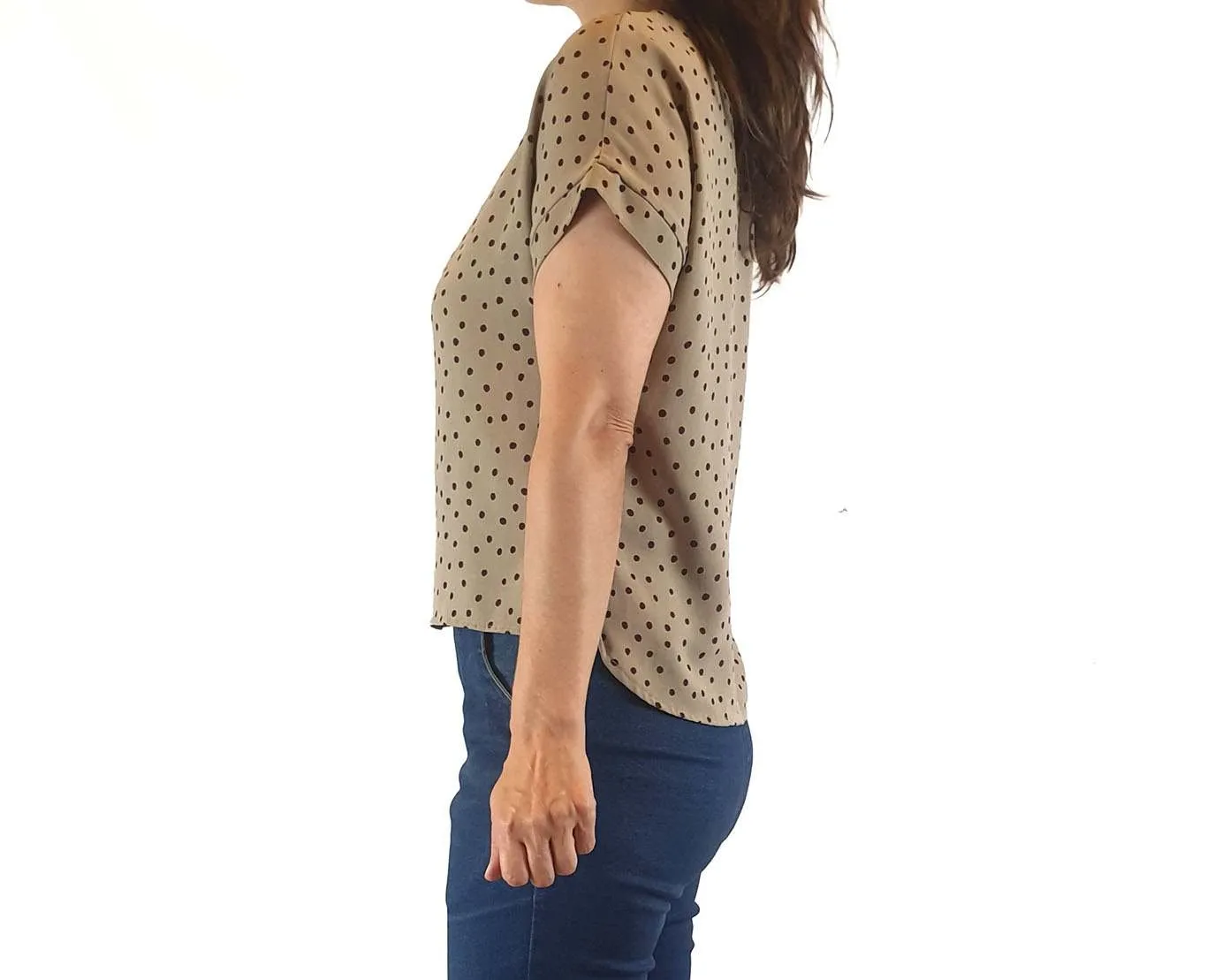 iORA grey polka dot top size S (best fits AU 8)