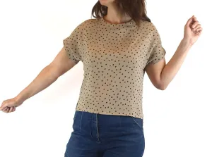 iORA grey polka dot top size S (best fits AU 8)