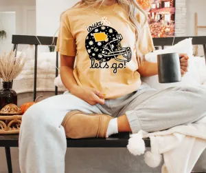 Iowa Let's Go Black/Gold Iowa Daisy Helmet Mustard Tee