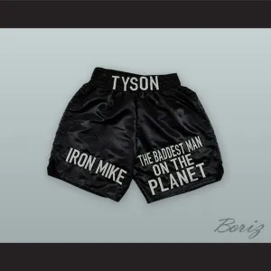 Iron Mike Tyson The Baddest Man on the Planet Black Boxing Shorts